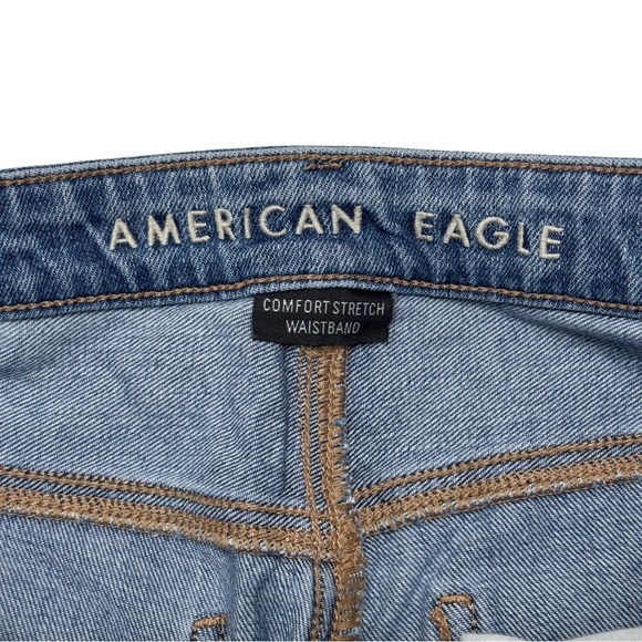 {AE American Eagle} "Mom Jean" Straight Leg Ripped Knee Denim Jeans - Picture 5 of 8